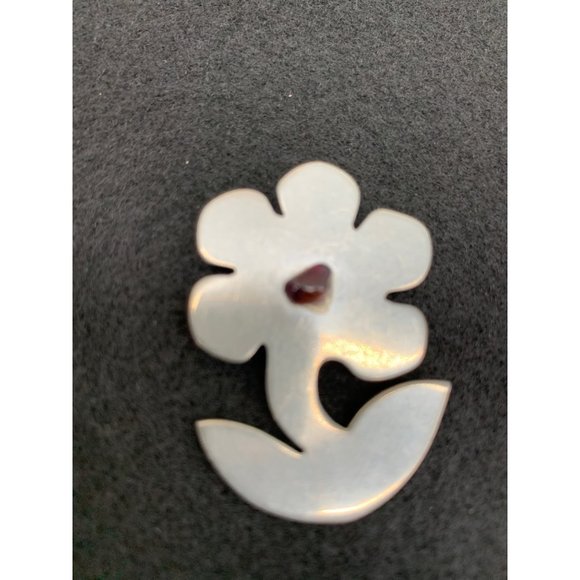 MID Century Pewter Marked JHN Flower Pin Set - Picture 6 of 7